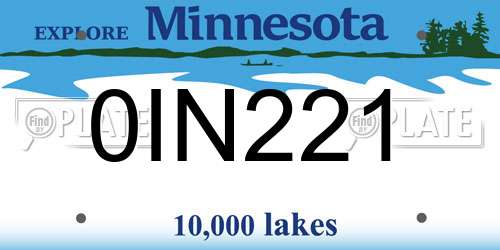 0IN221 Minnesota License Plate