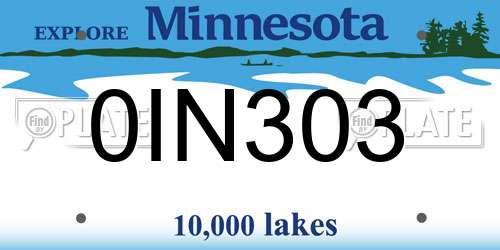 0IN303 Minnesota License Plate