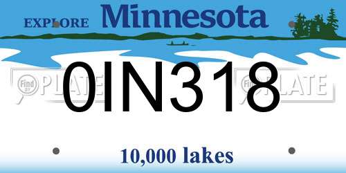 0IN318 Minnesota License Plate