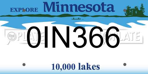 0IN366 Minnesota License Plate