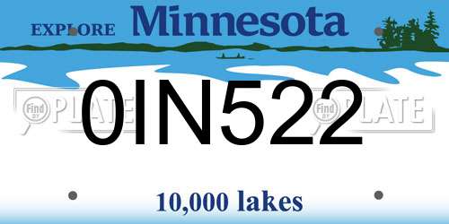 0IN522 Minnesota License Plate