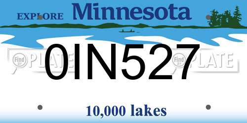 0IN527 Minnesota License Plate