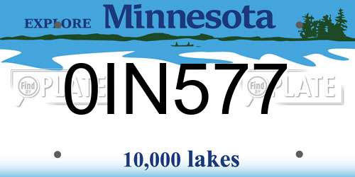 0IN577 Minnesota License Plate