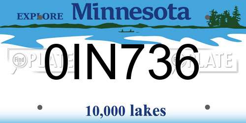 0IN736 Minnesota License Plate
