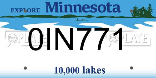 0IN771 Minnesota License Plate