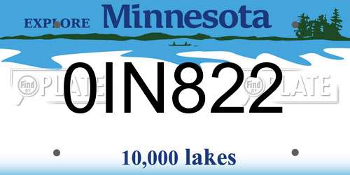 0IN822 Minnesota License Plate