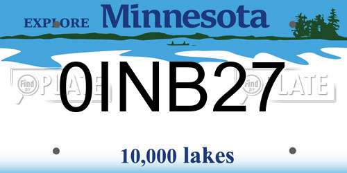 0INB27 Minnesota License Plate