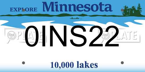 0INS22 Minnesota License Plate