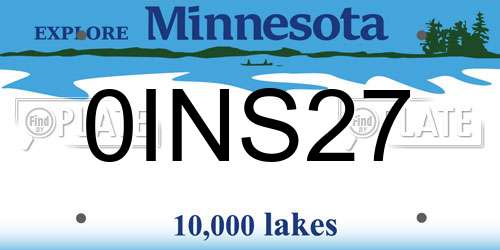 0INS27 Minnesota License Plate