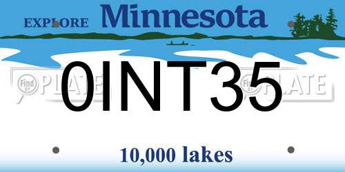 0INT35 Minnesota License Plate