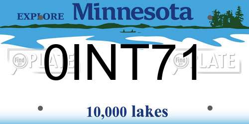 0INT71 Minnesota License Plate