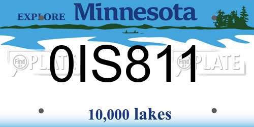 0IS811 Minnesota License Plate