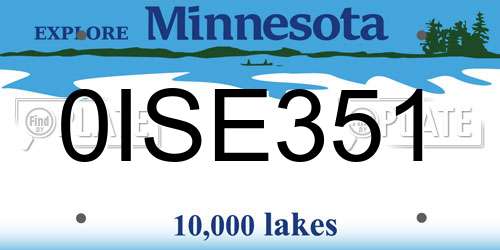 0ISE351 Minnesota License Plate