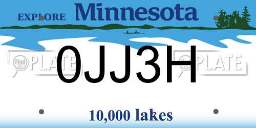 0JJ3H Minnesota License Plate