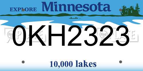 0KH2323 Minnesota License Plate