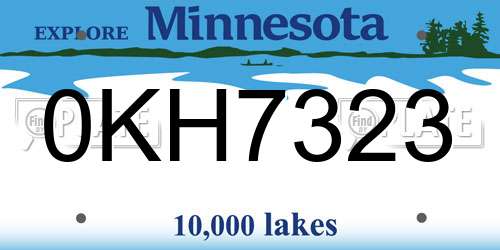 0KH7323 Minnesota License Plate