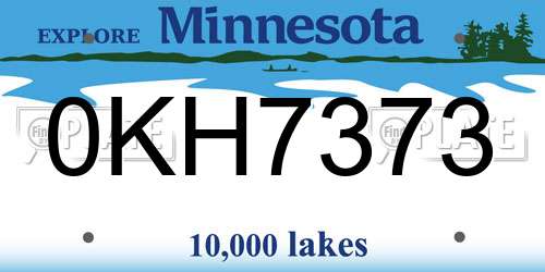 0KH7373 Minnesota License Plate
