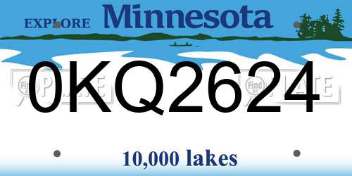 0KQ2624 Minnesota License Plate