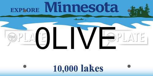 0LIVE Minnesota License Plate