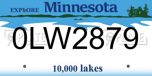 0LW2879 Minnesota License Plate