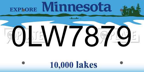 0LW7879 Minnesota License Plate
