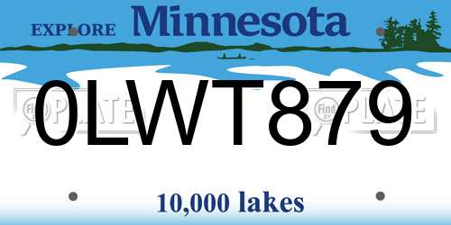 0LWT879 Minnesota License Plate