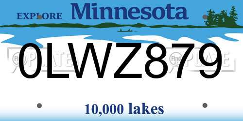 0LWZ879 Minnesota License Plate