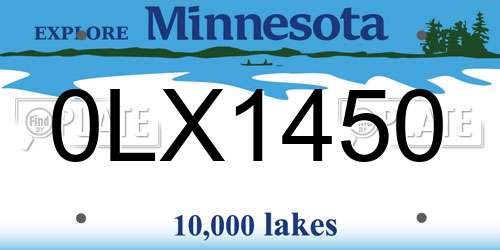 0LX1450 Minnesota License Plate