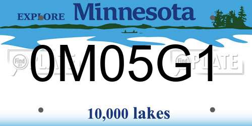 0M05G1 Minnesota License Plate