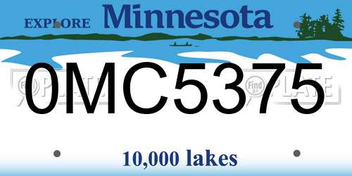0MC5375 Minnesota License Plate