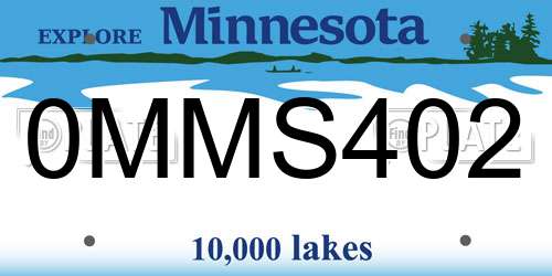 0MMS402 Minnesota License Plate