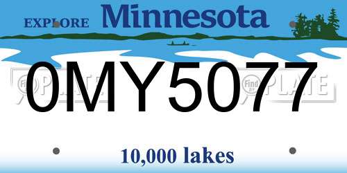 0MY5077 Minnesota License Plate