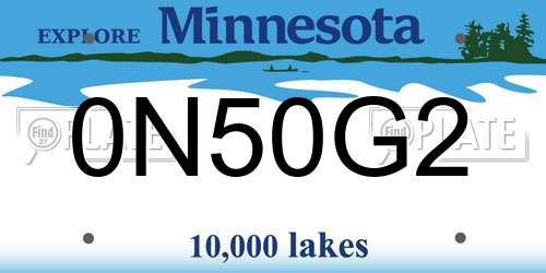 0N50G2 Minnesota License Plate