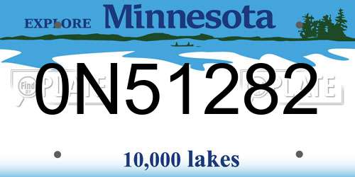 0N51282 Minnesota License Plate