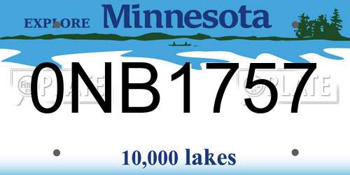 0NB1757 Minnesota License Plate