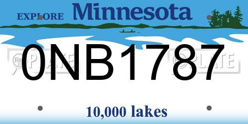 0NB1787 Minnesota License Plate