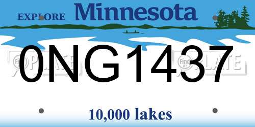 0NG1437 Minnesota License Plate