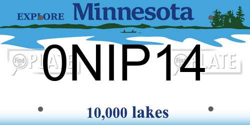 0NIP14 Minnesota License Plate