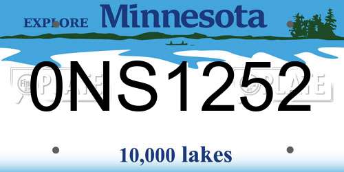 0NS1252 Minnesota License Plate