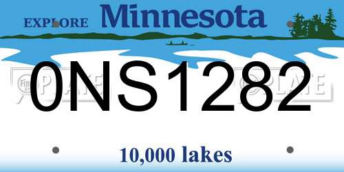 0NS1282 Minnesota License Plate