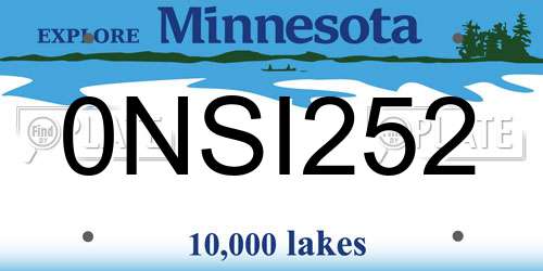 0NSI252 Minnesota License Plate