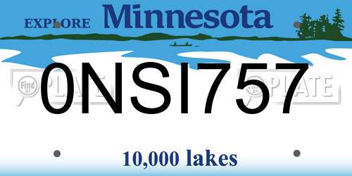 0NSI757 Minnesota License Plate