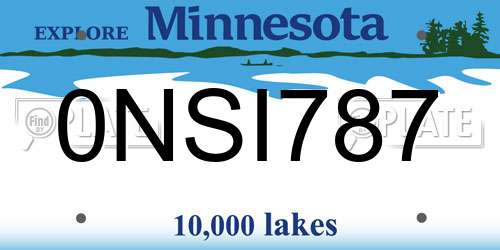 0NSI787 Minnesota License Plate