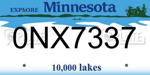 0NX7337 Minnesota License Plate