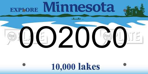 0O20C0 Minnesota License Plate