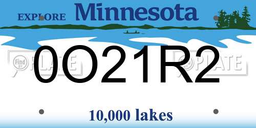 0O21R2 Minnesota License Plate