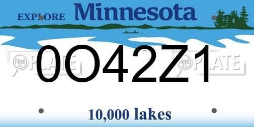 0O42Z1 Minnesota License Plate