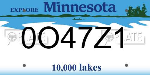 0O47Z1 Minnesota License Plate