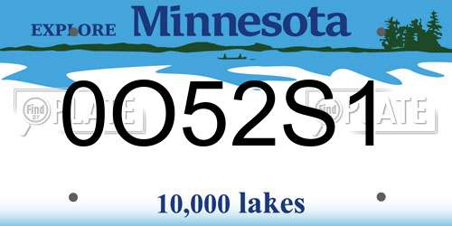 0O52S1 Minnesota License Plate