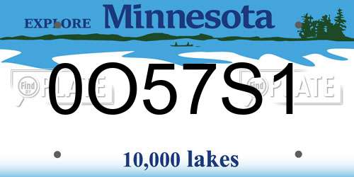 0O57S1 Minnesota License Plate